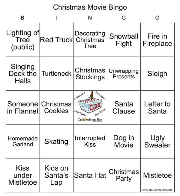 Christmas Movie Bingo - Craft Advent Box christmas-movie-bingo-craft-advent-box