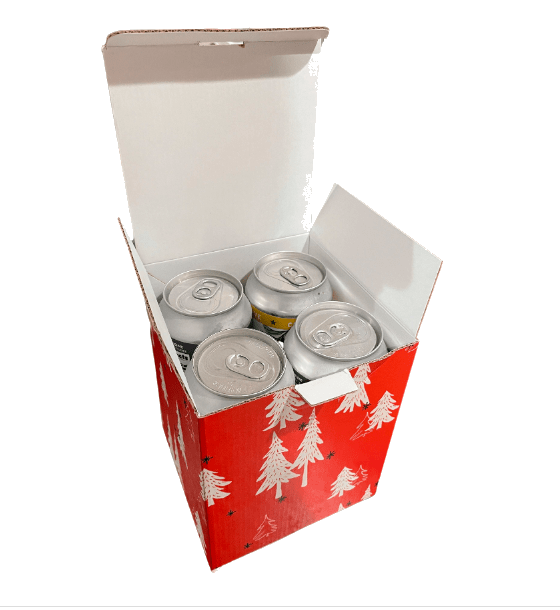 Beer Gift box to hold 4 - 12oz or 16oz cans